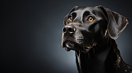 Black labrador retriever close-up face photo