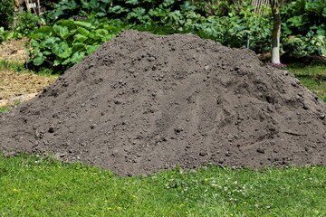 Garden soil in the garden