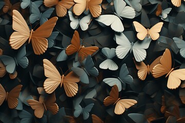 butterflies and flowers, Generative AI