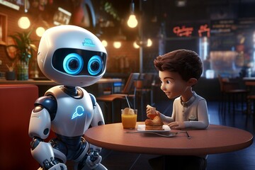 person in cafe, Generative AI