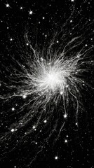 Black friday sale cosmic shining background. Abstract&nbsp;deep black galaxy illustration. Starry night sky&nbsp;space horizontal template..