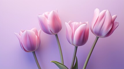 rows of lilac tulips