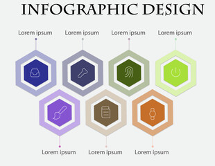 Infographic design for hexagonal design
