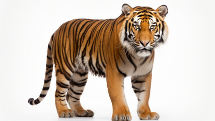 Fototapeta premium a close up photo of a tiger isolated on a transparent white background