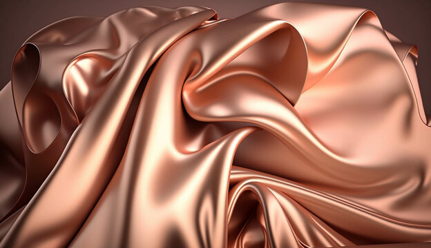 Rose gold texture. Stunning folds of the rose gold metal. Texture for the design needs and a background.