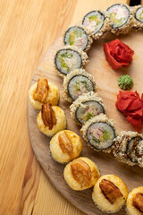 delicious rolls of the Japanese restaurant