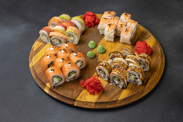 delicious rolls of the Japanese restaurant