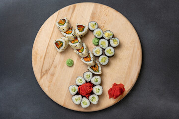 delicious rolls of the Japanese restaurant