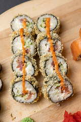 delicious rolls of the Japanese restaurant