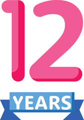 3d blue alphabet letter 12