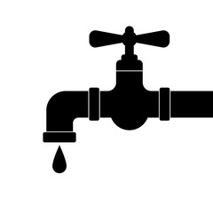 Shadow of old leaky tap.