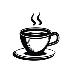 Hand-drawn coffee cup vector. Black line coffee icons, cafe logos,  Cups of Coffee tea collection. Hot drink icon. 