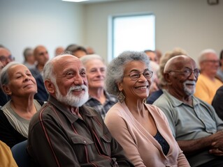 Elated elderly people watching a performance