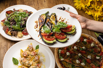 delicious salad in the restaurant