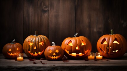 halloween pumpkin on table