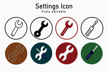 vector Setting icon fully editable