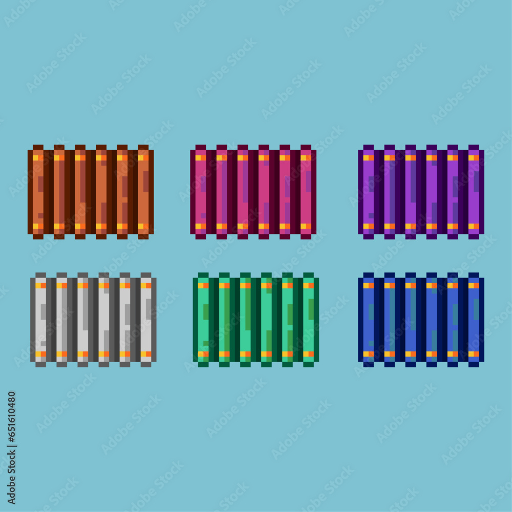 Poster pixel art sets of bridge with variation color item asset simple bits of bridge on pixelated style 8b
