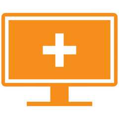 Computer technology icon symbol vector image. Illustration of the dekstop monitor display design image