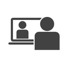 Computer technology icon symbol vector image. Illustration of the dekstop monitor display design image