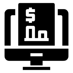 Computer technology icon symbol vector image. Illustration of the dekstop monitor display design image