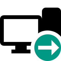 Computer technology icon symbol vector image. Illustration of the dekstop monitor display design image