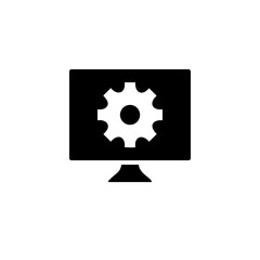 Computer technology icon symbol vector image. Illustration of the dekstop monitor display design image