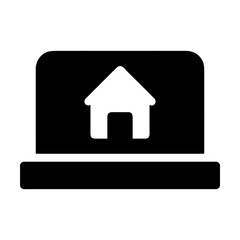 Computer technology icon symbol vector image. Illustration of the dekstop monitor display design image