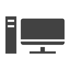 Computer technology icon symbol vector image. Illustration of the dekstop monitor display design image