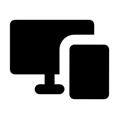 Computer technology icon symbol vector image. Illustration of the dekstop monitor display design image