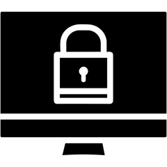 Computer technology icon symbol vector image. Illustration of the dekstop monitor display design image