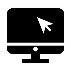Computer technology icon symbol vector image. Illustration of the dekstop monitor display design image