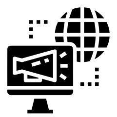 Computer technology icon symbol vector image. Illustration of the dekstop monitor display design image