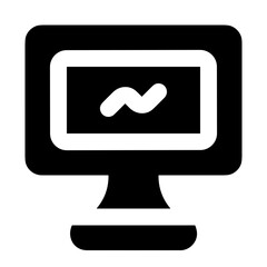 Computer technology icon symbol vector image. Illustration of the dekstop monitor display design image