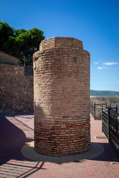 La Picota, medieval brick torture monument preserved in Aledo, Region of Murcia, Spain