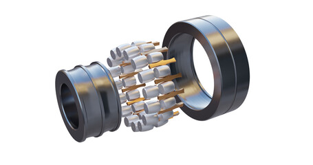 Double-row spherical roller bearings - designed to have an outer race with an internal spherical shape.