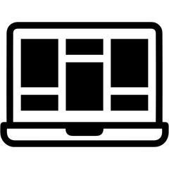 Computer technology icon symbol vector image. Illustration of the dekstop monitor display design image