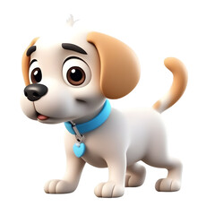 3D dog, character isolated on transparent background, Generative AI technology.