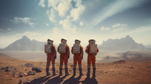 A group of 4 astronauts arrived to explore an alien planet
