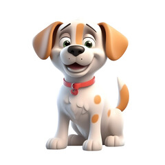 3D dog, character isolated on transparent background, Generative AI technology.