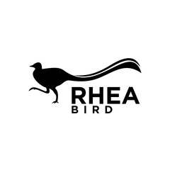 Fototapeta na wymiar Black rhea bird logo design
