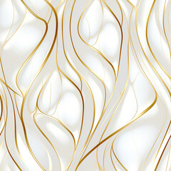 Golden Waves Seamless Pattern