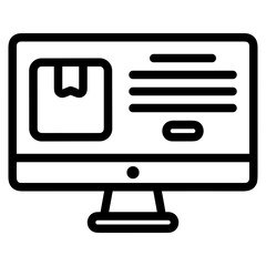 Computer technology icon symbol vector image. Illustration of the dekstop monitor display design image