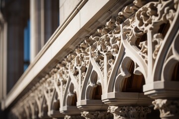 Fototapeta premium A close-up captures the nuanced beauty of architectural details, spotlighting the mastery and intention behind each design element, echoing eras and craftsmanship.