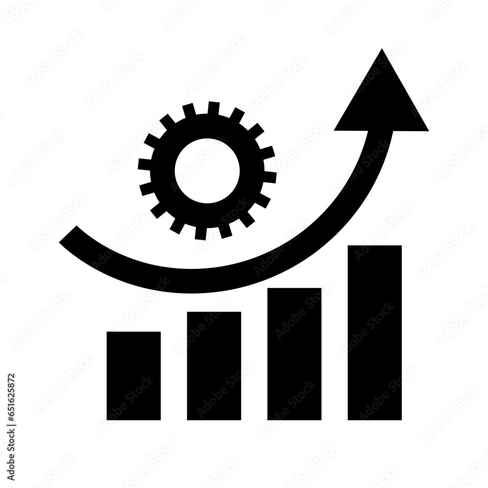 Poster developing bar graph. growing bar chart. vector.