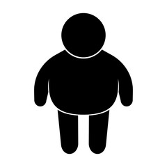 Fat man silhouette icon. Chubby body. Vector.