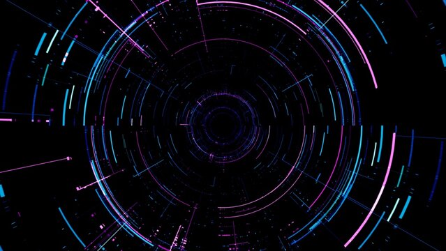 Circular neon color sci fi pattern tunnel texture