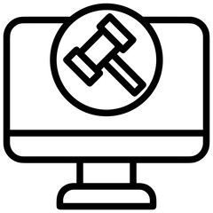 Computer technology icon symbol vector image. Illustration of the dekstop monitor display design image