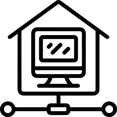 Computer technology icon symbol vector image. Illustration of the dekstop monitor display design image