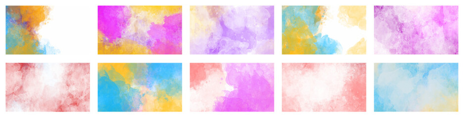soft watercolor Bundle set of vector colorful watercolor backgrounds and watercolor style background collection. 