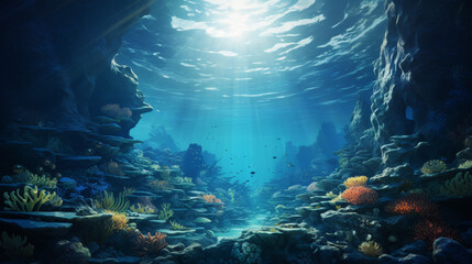Immersive Underwater World: 3D Waves of Mystery